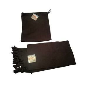 NWT Winterplace Black Fringed Scarf and Gator Adult One Size Machine Wash